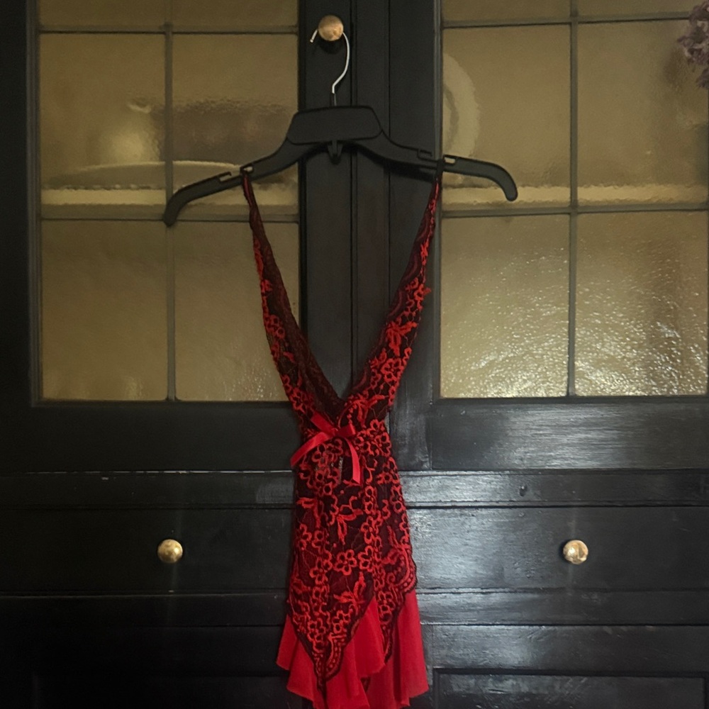 SHEIN Scarlet Floral Lace Chemise